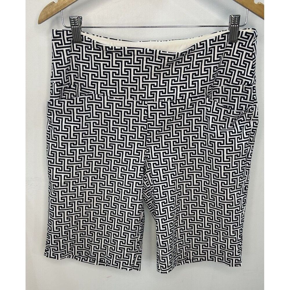 Soft Surroundings Geometric Bermuda Greek Style 10" Shorts Womens M Petite‎